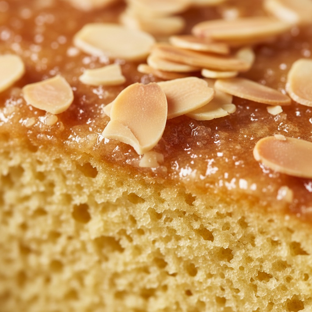 Classic Apple and Almond Pudding close-up