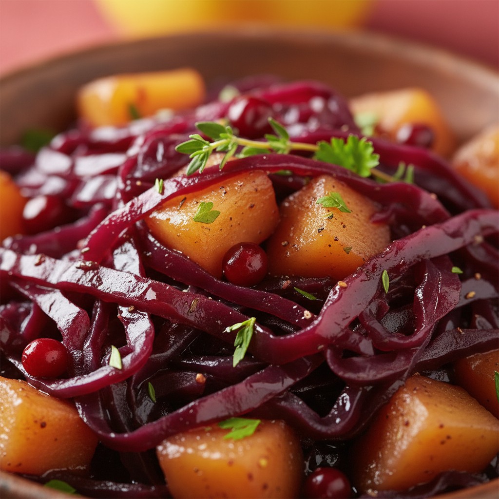 My Definitive Braised Red Cabbage close-up