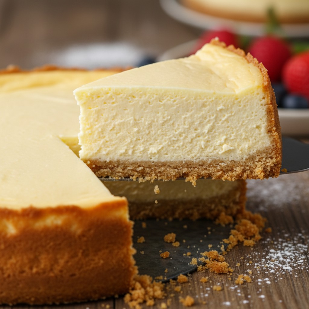 The Definitive Baked Cheesecake close-up