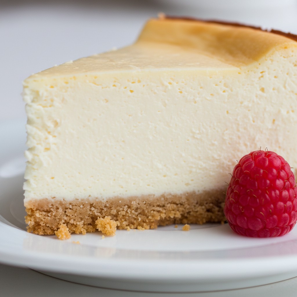 A Truly Classic Baked Cheesecake close-up
