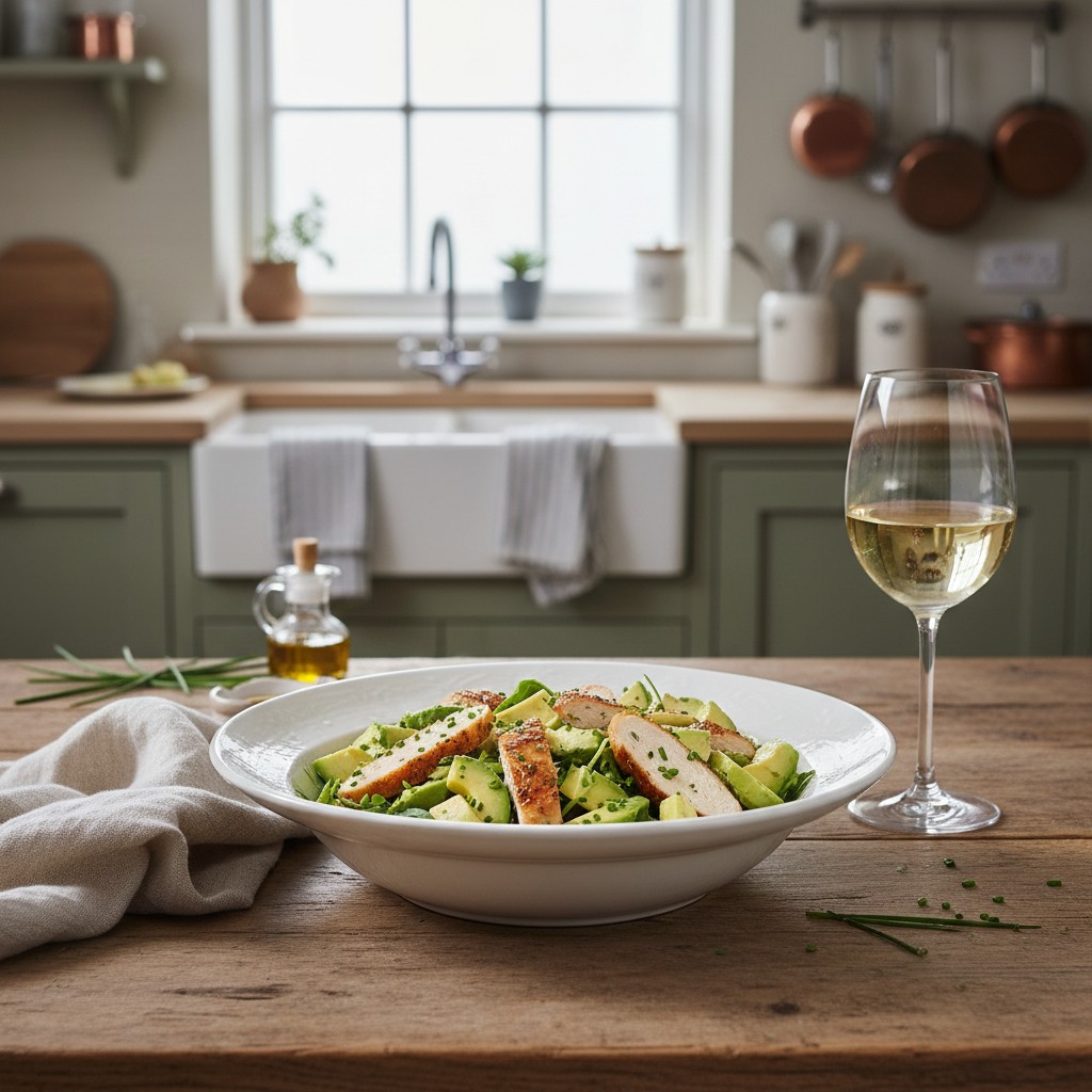 A Simple Classic: Chicken and Avocado with a Lemon and Chive Dressing