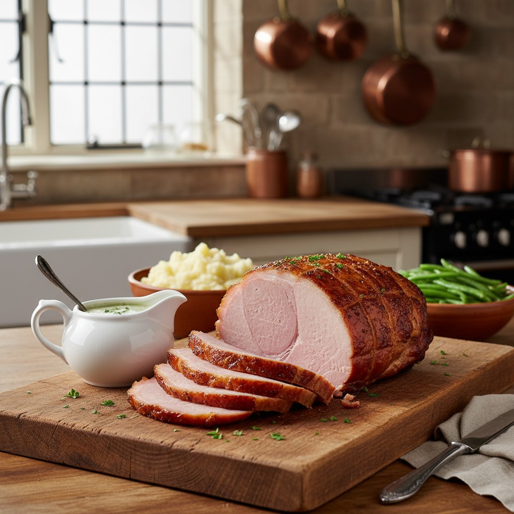 My Classic Gammon in Cider with Parsley Sauce