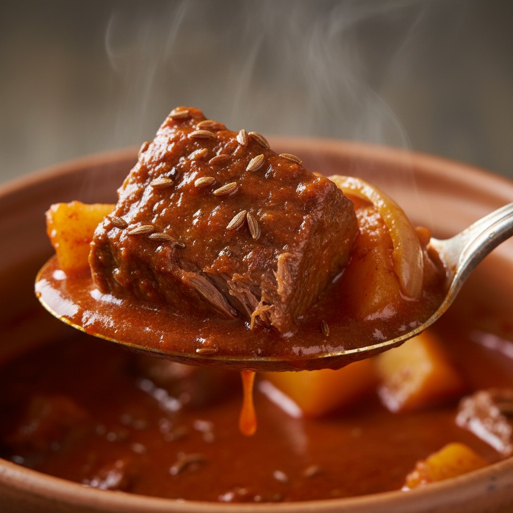 A Proper Hungarian Goulash close-up