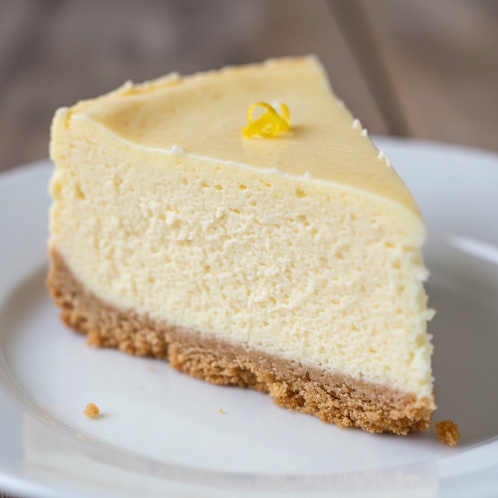 My Classic Lemon and Ricotta Cheesecake close-up