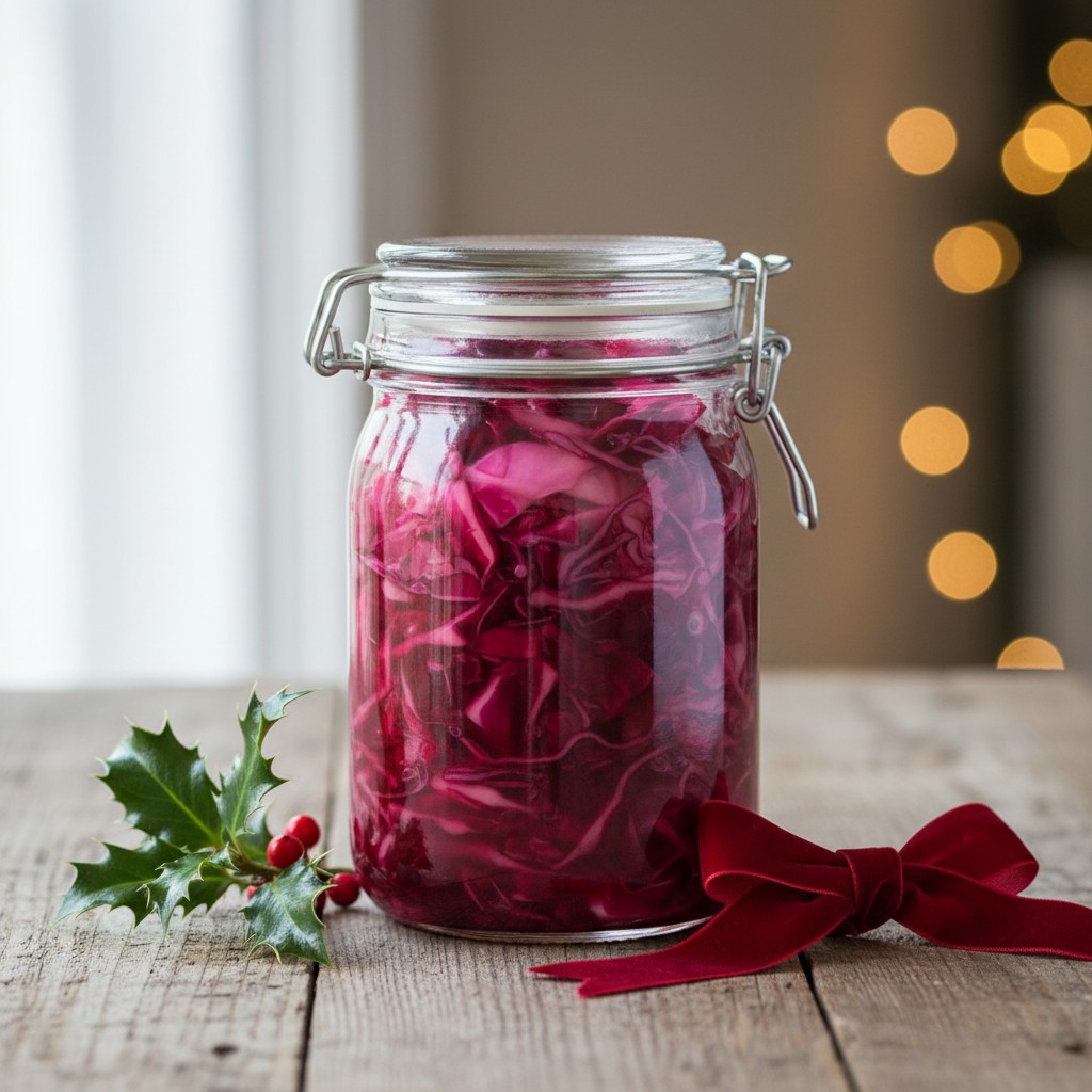 Christmas-Spiced Pickled Red Cabbage