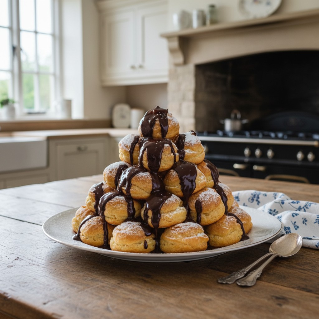Classic Profiteroles with Rich Chocolate Sauce