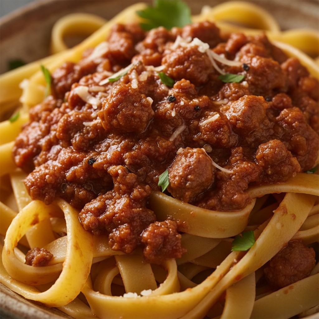 A Proper Ragu Bolognese close-up