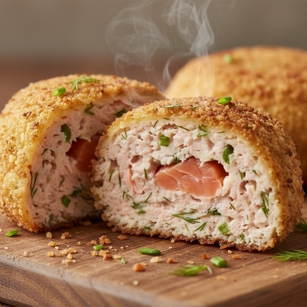 Proper Salmon Fishcakes, Made the Traditional Way close-up
