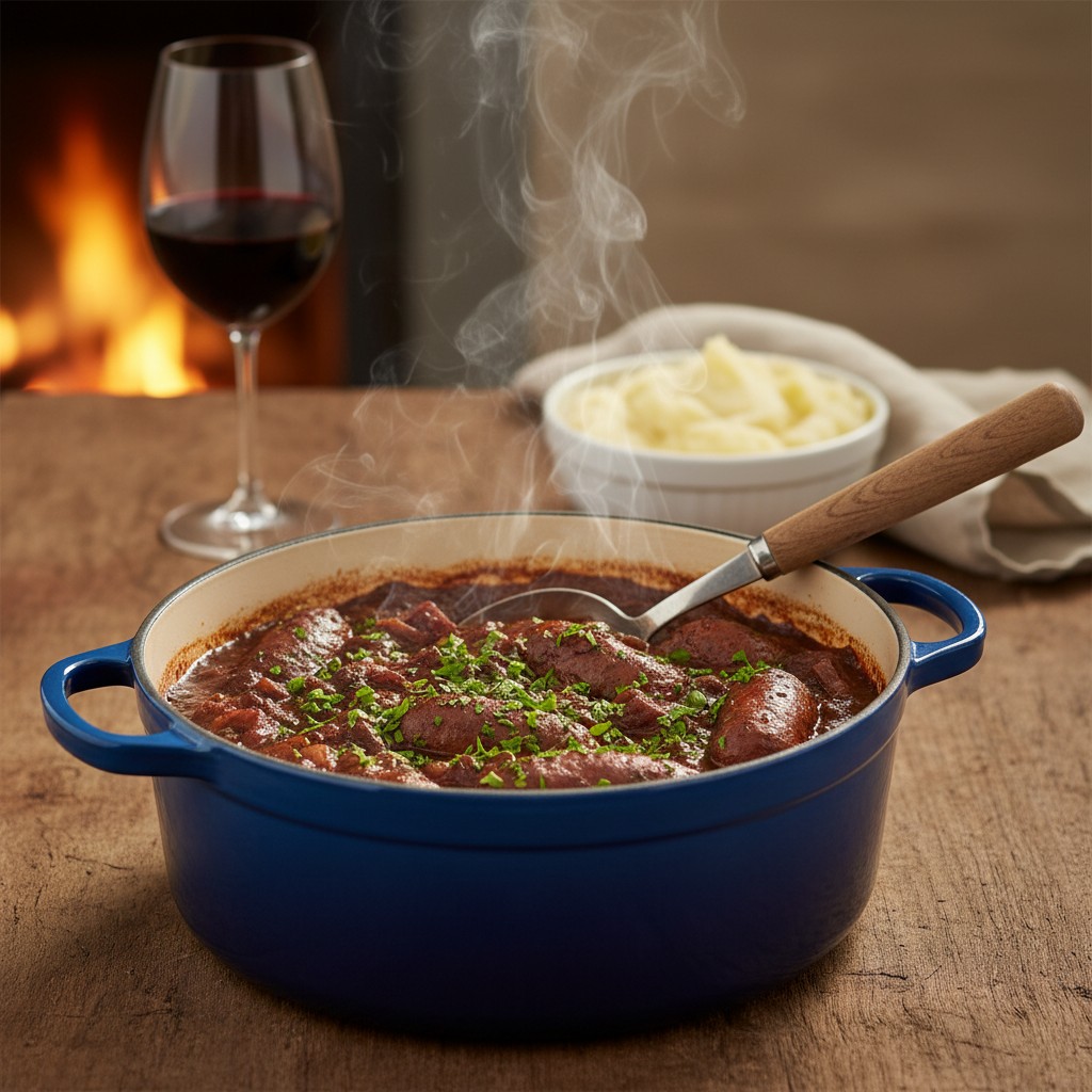My Definitive Sausage and Red Wine Casserole