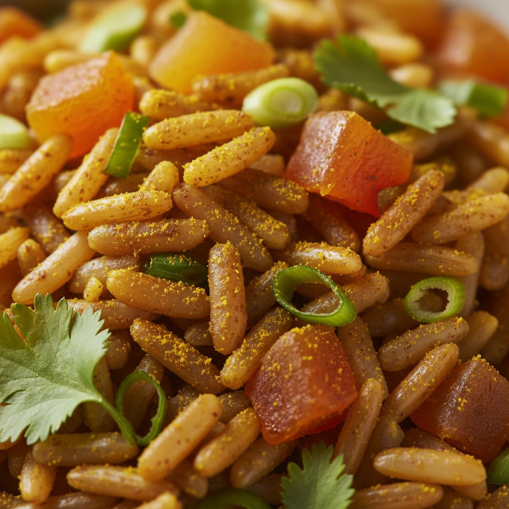 A Really Good Spiced Brown Rice Salad close-up