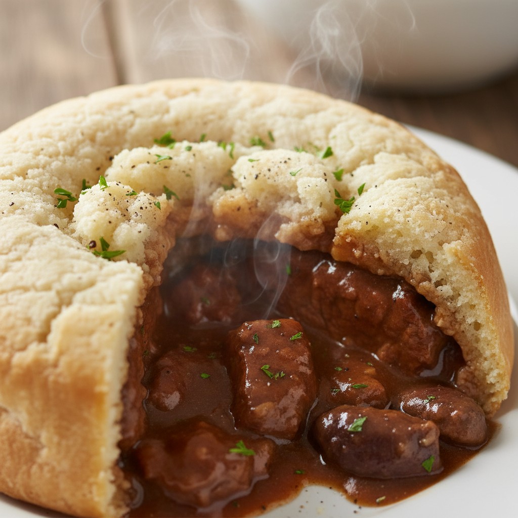 My Classic Steak and Kidney Pudding close-up