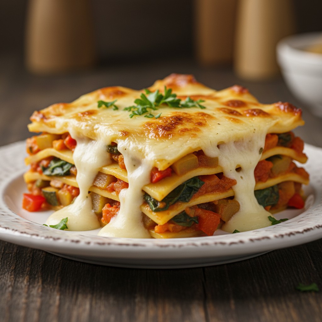 A Proper Vegetable Lasagne close-up